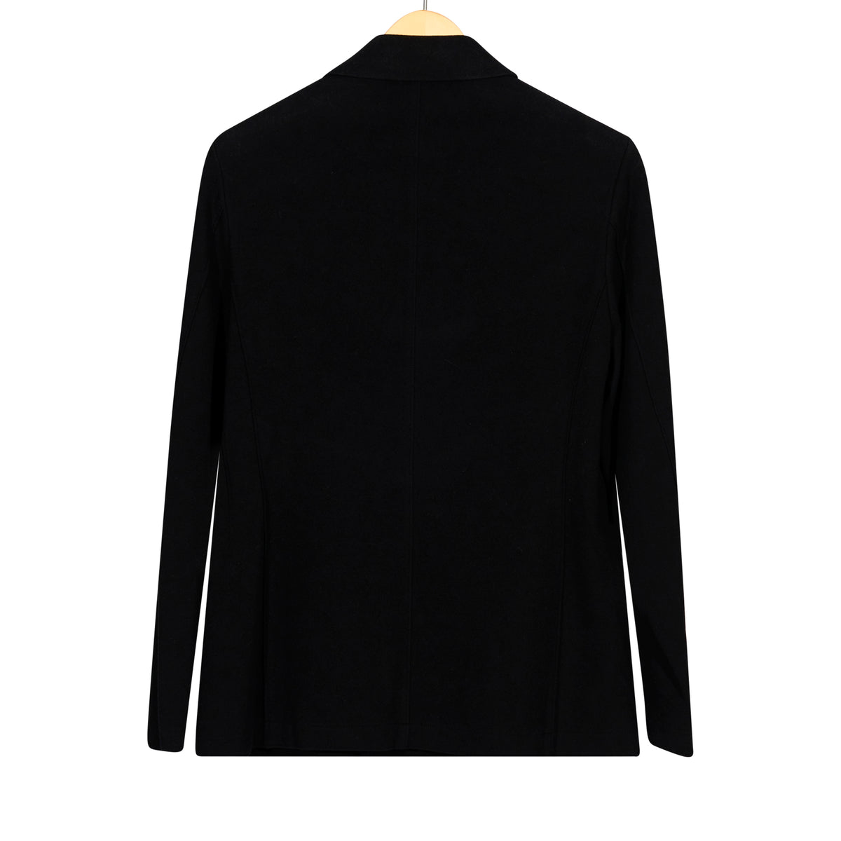 Double Breasted Peak Label Blazer Tencel Moleskin Black Cueva