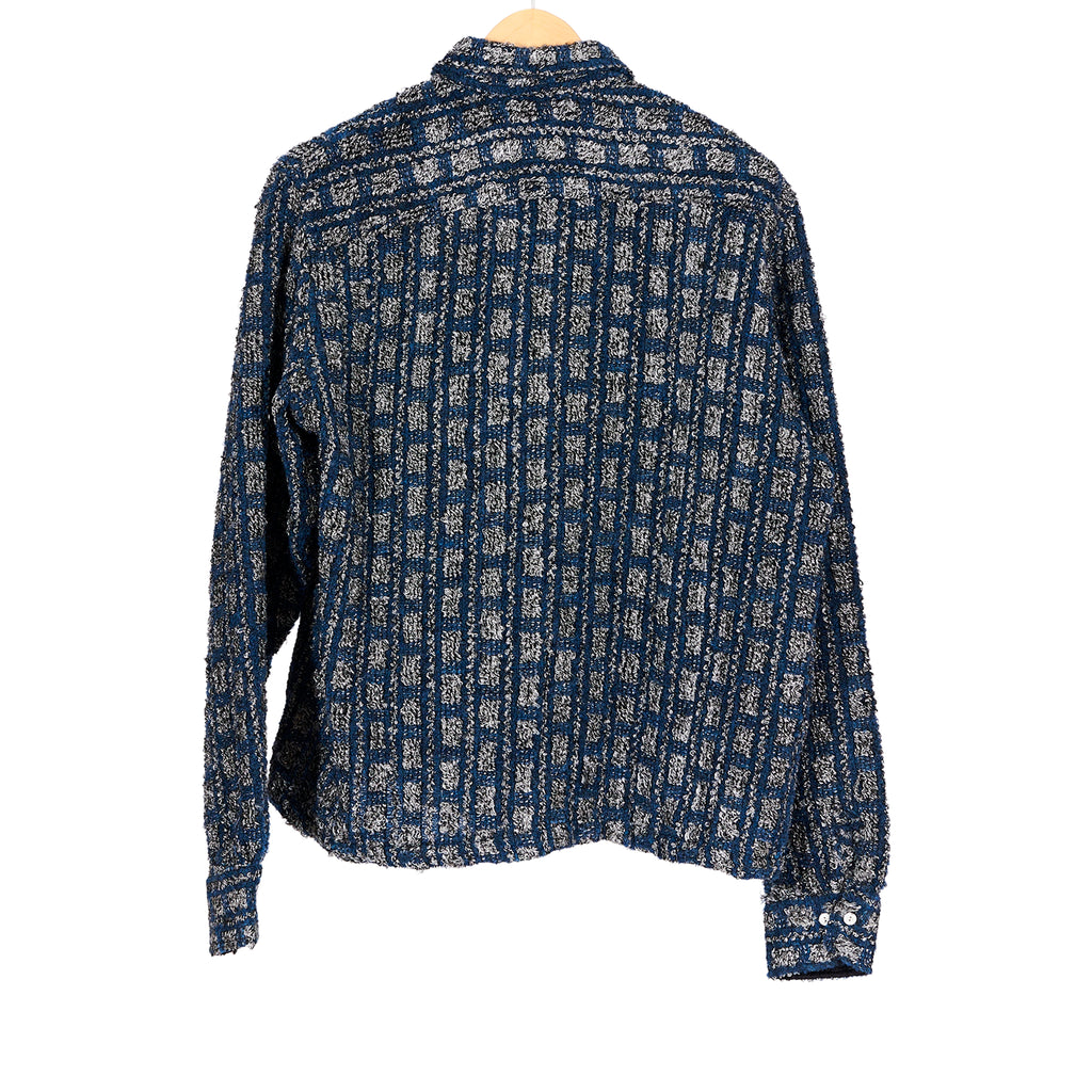 Plaid Tweed Work Shirt Navy