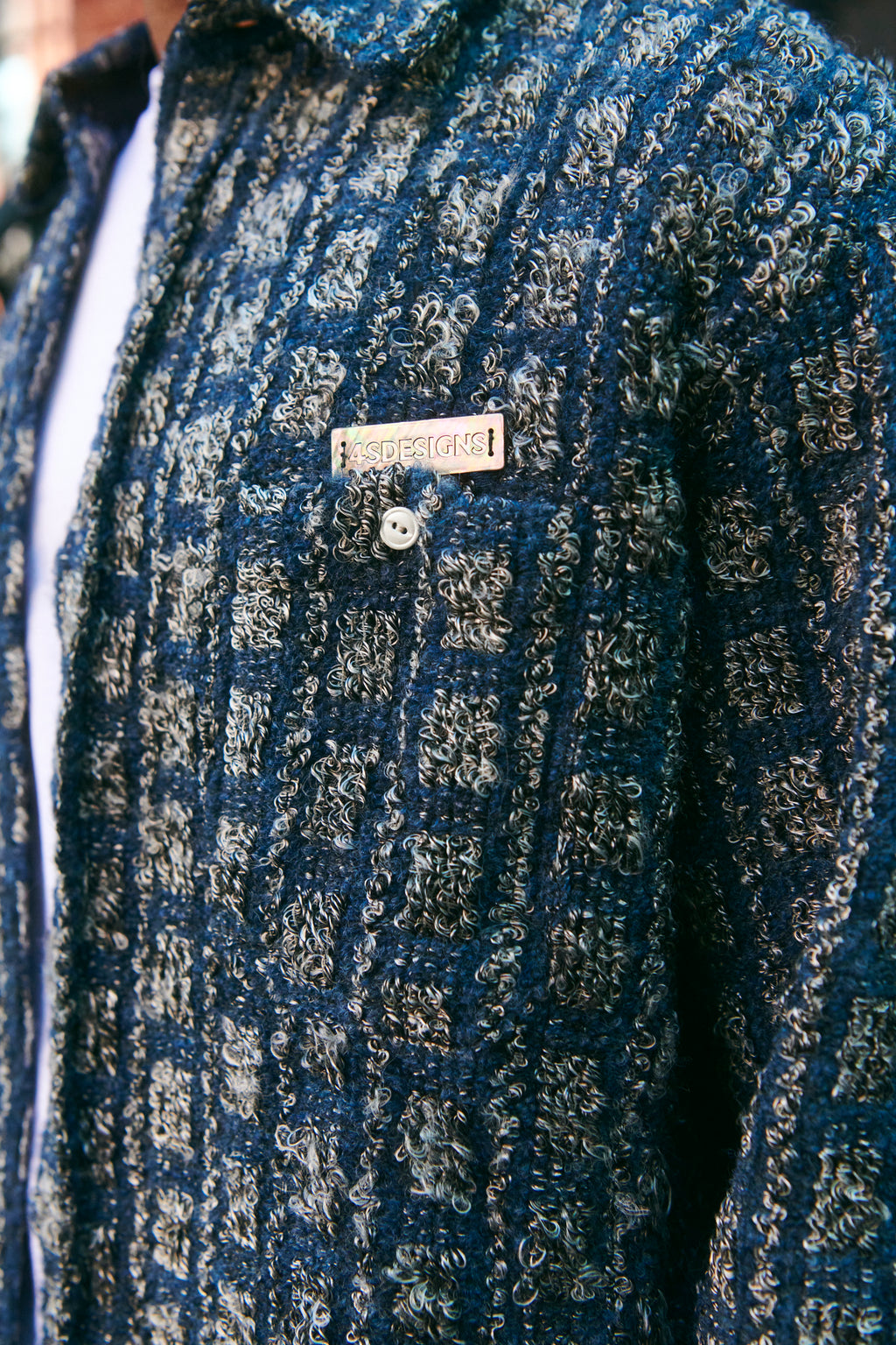 Plaid Tweed Work Shirt Navy