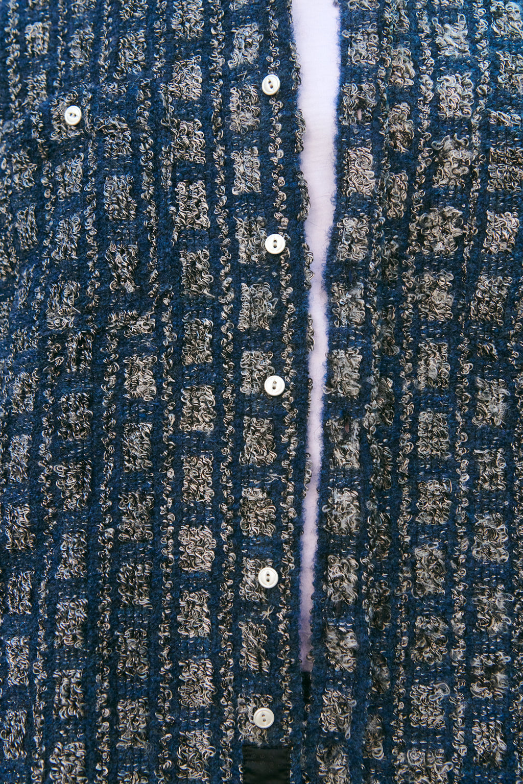 Plaid Tweed Work Shirt Navy