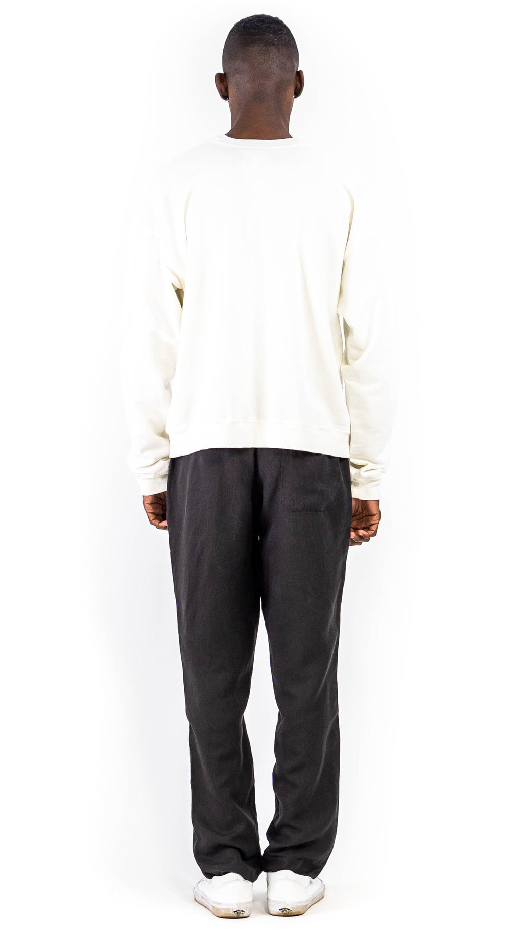 Avocado 3D Embroidery Crewneck Sweatshirt White Cotton