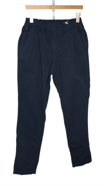 Tapered Pants Navy Cotton Hemp