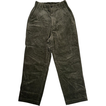 Corduroy Baggy Pants Olive Cotton