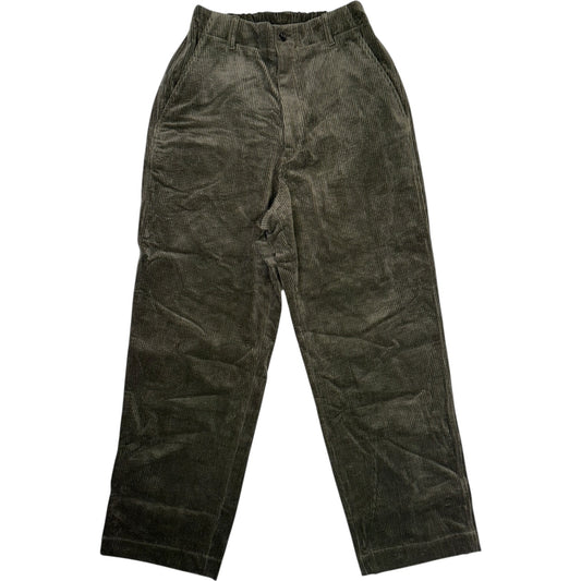 Corduroy Baggy Pants Olive Cotton
