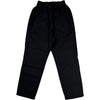 Back Satin Wide Baker Pants Black Cotton Linen