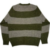 Suedehead Stripe Jumper Green Brushed Lambswool Stripe