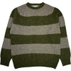 Suedehead Stripe Jumper Green Brushed Lambswool Stripe
