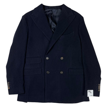Aansonia Double Breasted Knit Blazer Dark Navy
