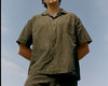 Garment Dyed Sidri Shirt Dark Olive Tencel Linen Cotton