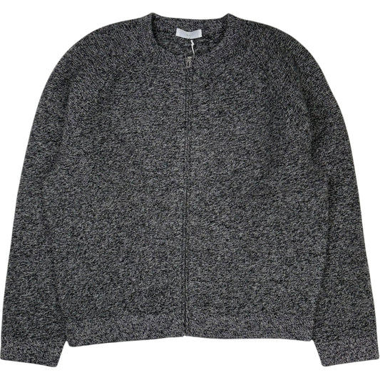 Wool Link Zip Cardigan Black Twist