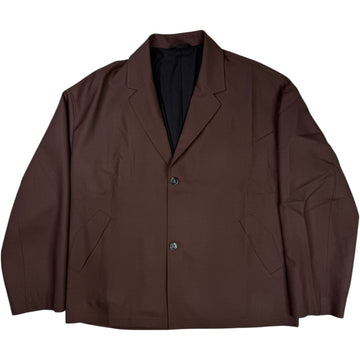 Two Button Pocket Blazer Wool Brown