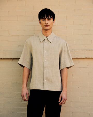 Dao Shirt Beige Concrete Linen