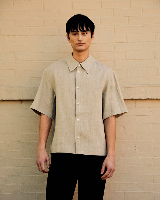 Dao Shirt Beige Concrete Linen