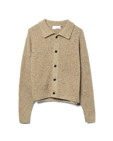 Wiral Cardigan Lambswool Speckled Beige
