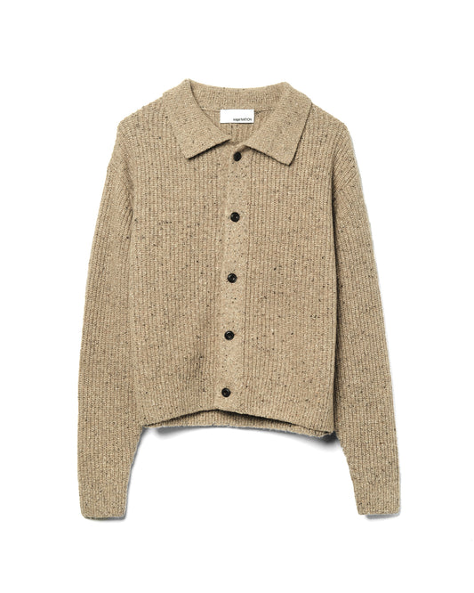 Wiral Cardigan Lambswool Speckled Beige