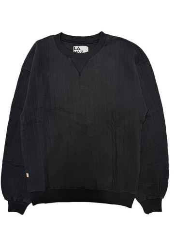 Xavier Classic Sweatshirt Ribbed Black Sand