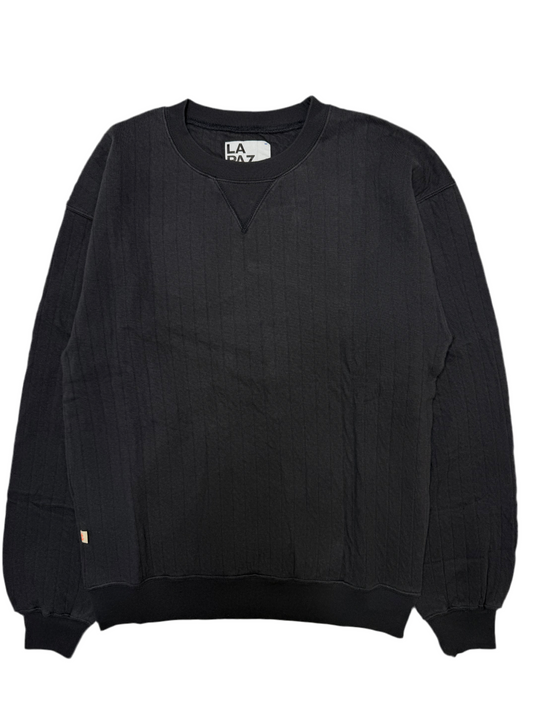 Xavier Classic Sweatshirt Ribbed Black Sand
