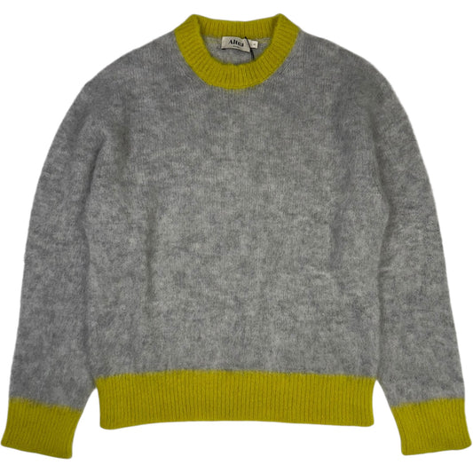 Alpaca Crewneck Sweater Light Grey Yellow