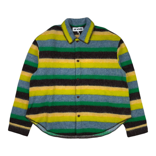 Overshirt Multi Color Stripes Wool Blend