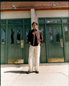 Nikos Jeans Fringed White Twill