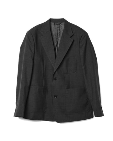 Patch Pocket Blazer Dark Grey Dry Wool