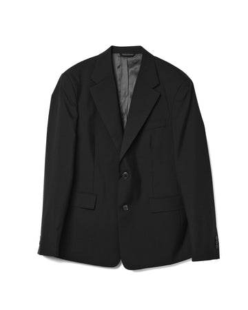 Single Breasted Blazer Black Dry Wool