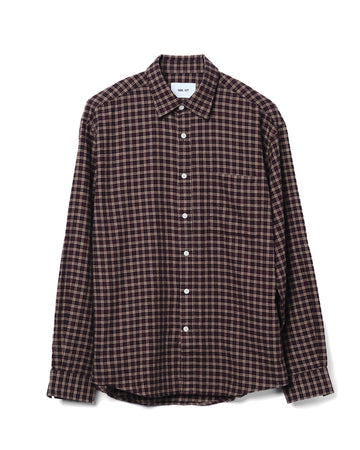 Deon Shirt Cotton Bordeaux Check