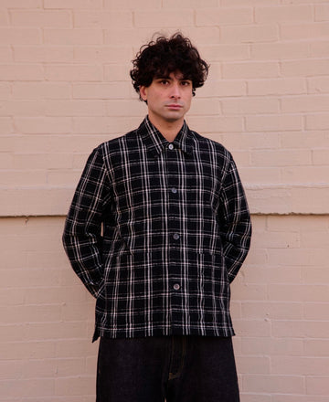 Haven Jacket Black White Helix Flannel