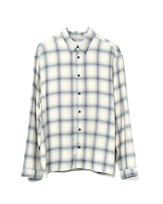 Strano Shirt Viscose Blue Ivory Check