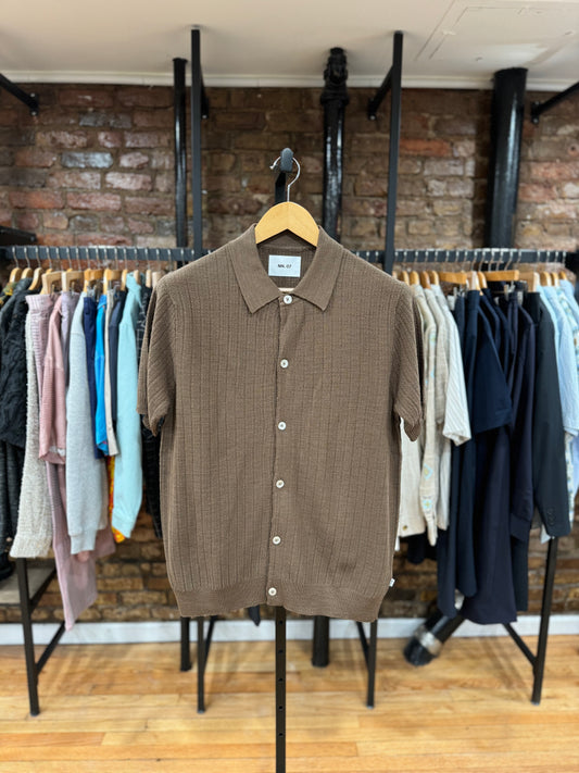 Nolan Button Up Polo Brown