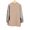 Contrast Sleeve Oversized Blazer Beige Gray