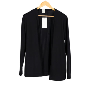 Black Polyester Buttonless Cardigan