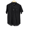 Popover Button Down Shirt Black Linen