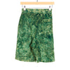 French Terry Pleated Shorts Tie Dye Green