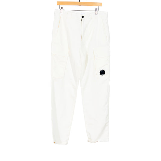 Gauze White Cargo Pant Cotton Linen