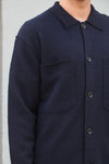 Jonas Overshirt Navy Boiled Wool