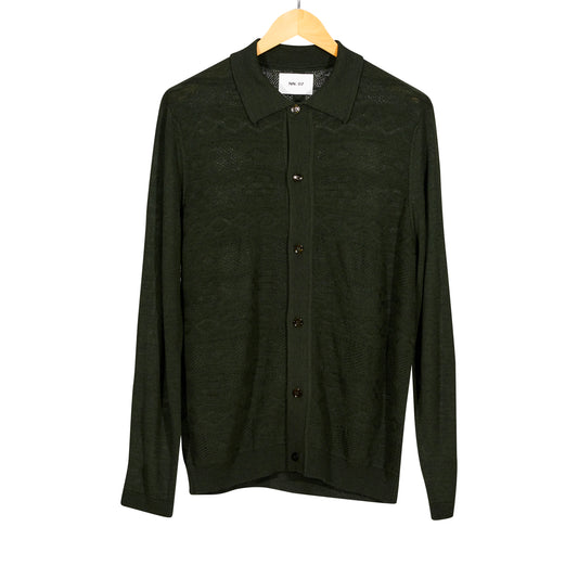Thor Long Sleeve Knit Polo Dark Green