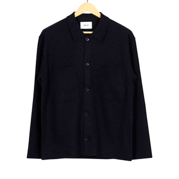 Jonas Overshirt Navy Boiled Wool