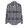 Overshirt Black White Geo Check Blanket Jacquard