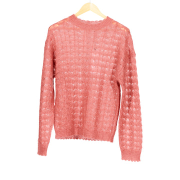 Elnar Pink Pointelle Lace Knit Jumper