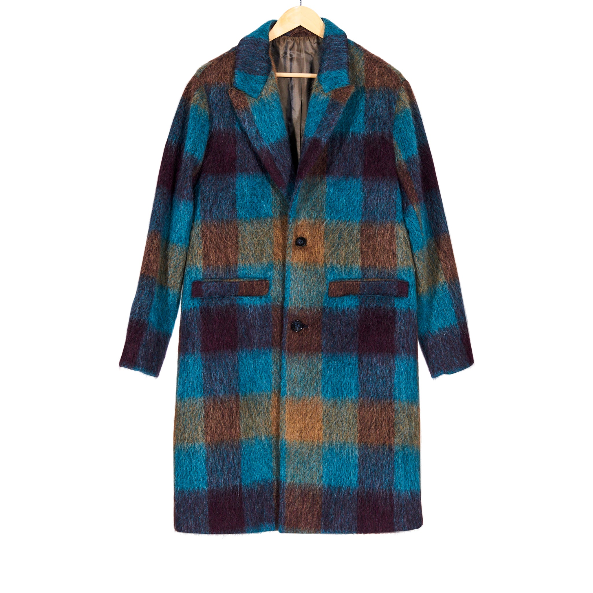 Eaphi　エフィ　アウター　NO COLLAR WOOL CHECK COAT EAPHI NO COLLAR WOOL CHECK COAT