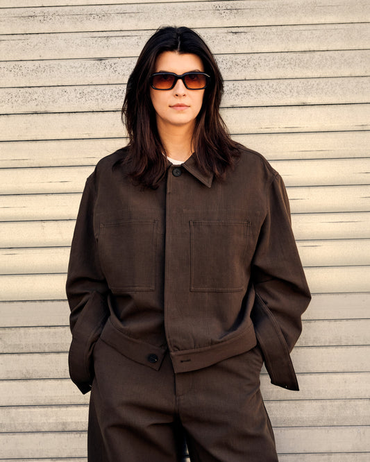 Piper Jacket Linen Cotton Peat
