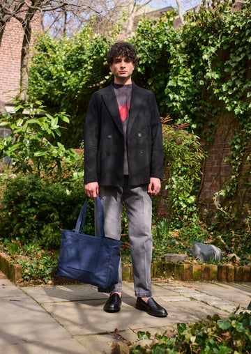 Double Breasted Peak Lapel Loro Piana Exclusive Honeycomb Black