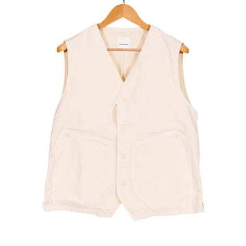 9oz Canvas Denim Work Vest Cotton Blend Off white