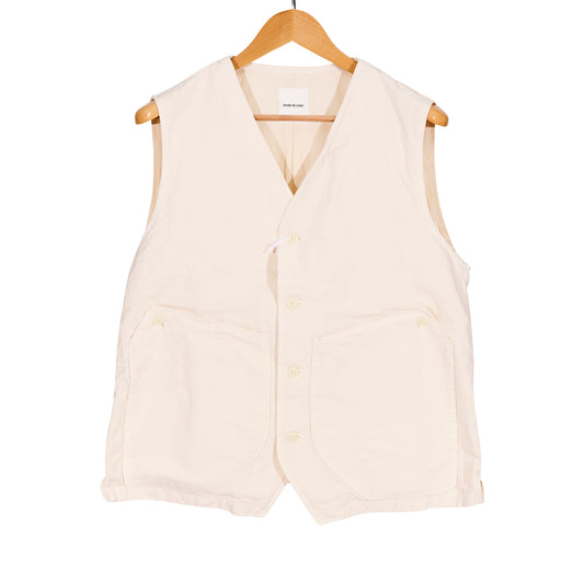 9oz Canvas Denim Work Vest Cotton Blend Off white