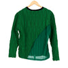 Top Stitch Crew Neck Sweater Green