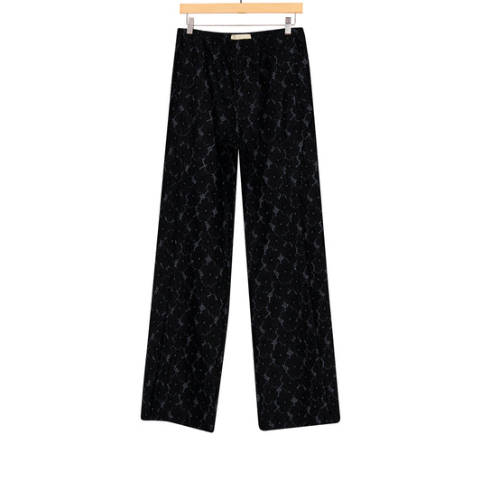 Flower Lace Track Pant Black