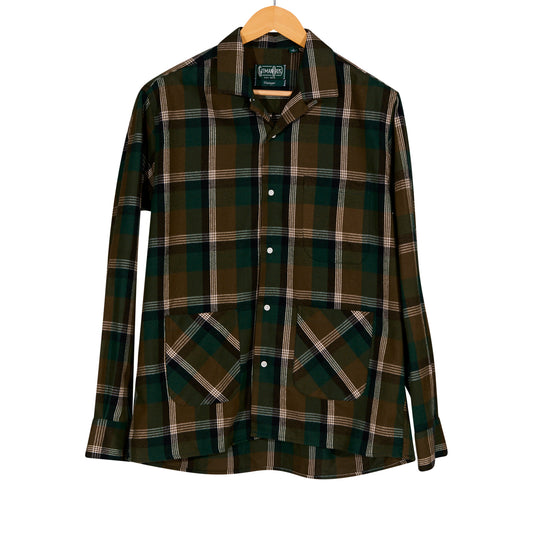 Green Check Long Sleeve Camp Shirt