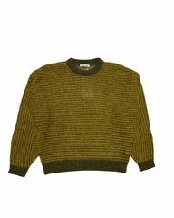 Palm Jumper Green Yellow Mohair and Alpaca Wool Blend - 44 (Extra Small)