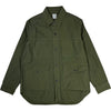 Back Satin Long Shirt Jacket Olive Cotton Linen
